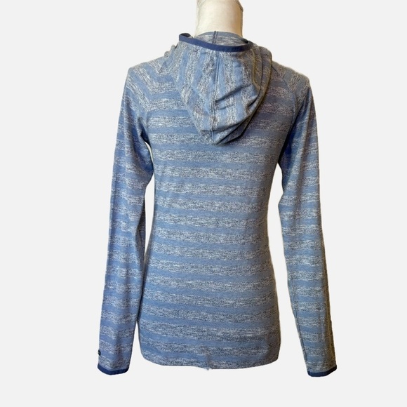 Columbia Women’s Wannacut Ridge Hoodie Light Blue Striped Jacket Size Small - Picture 3 of 9